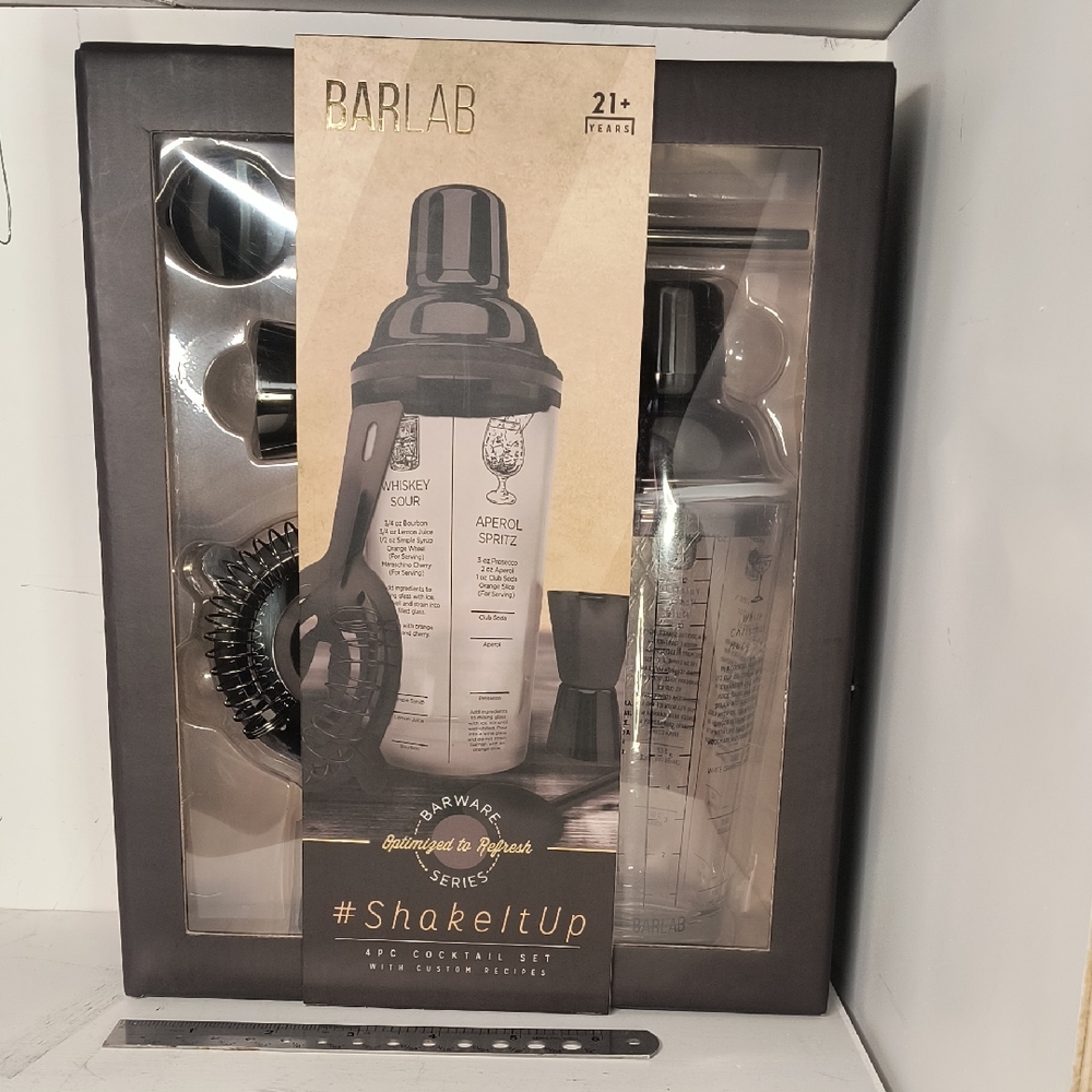 Barlab Cocktail Shaker Set Craft Cocktail Gift Set 4 Piece Set New